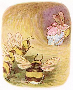 Beatrix Potter's illustration of Babbity Bumble in The Tale of Mrs Tittlemouse, 1910