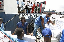 World Food Programme distributing food in Liberia