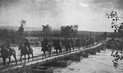 New Zealand Mounted Rifles crossing the River Jordan