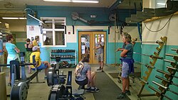 Concept2 equipment at the headquarters gym area.