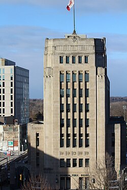 The Dominion Public Building is an Art Deco office building located on Richmond Street in London.