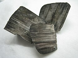 Lithium ingots with a thin layer of black nitride tarnish