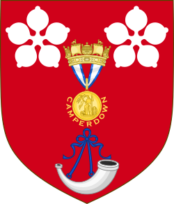 Adam Duncan, 1st Viscount Duncan's coat of arms augmented with the Naval Gold Medal after his victory at Camperdown