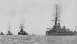 Royal Navy Orion-class super-dreadnoughts in line c. 1914