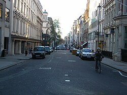 Westward view from the east end of Brook Street, close to Hanover Square