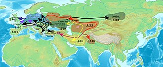 Early Indo-European migrations from the Pontic steppes of present-day Ukraine and Russia[26]