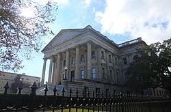 The Charleston Custom House was completed in 1870 after construction was halted in 1859 due to the tensions leading to the Civil War.