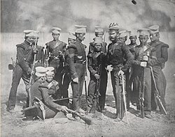 The Nusseree Battalion, later known as the 1st Gurkha Rifles, c. 1857