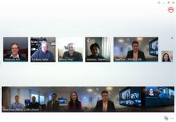 360-degree panoramic view from the Polycom CX5100 shown from a Skype for Business client in a video call