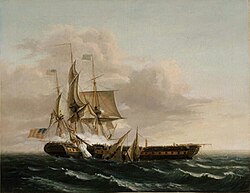 USS Constitution defeats HMS Guerriere in a single-ship engagement. The battle was an important victory for American morale.