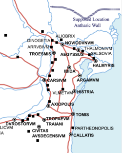 Eastern Moesia: cities and roads