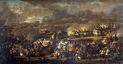 The battle of the Nations (1813), marked the transition between aristocratic armies and national armies.[24] Masses replace hired professionals and national hatred overrides dynastic conflicts. An early example of total wars.