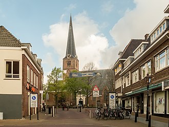 Rijswijk church (de Oude Kerk) in the street