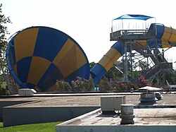 Tornado water slide at Six Flags Hurricane Harbor