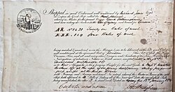 Delivery of 25 bales of wool bill signed by David Fotheringham, 1824