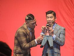 The Hong Kong rap duo Softhard with a Lufsig doll