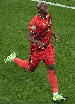 Lukaku playing for Belgium in 2021