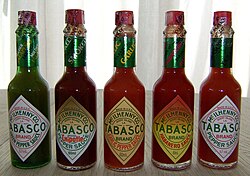 Tabasco varieties produced in Louisiana