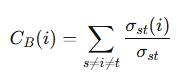 Equation for betweenness centrality