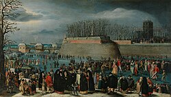 Carnival on Ice at the Kipdorppoort Moats in Antwerp, c. 1620