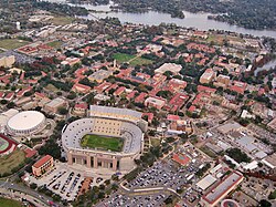 An aerial view of Louisiana State University