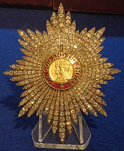 A bejeweled breast star of a Knight or Dame Grand Cross of the Order of the British Empire