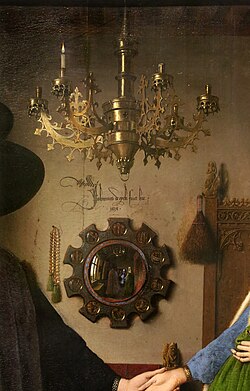 15th-century chandelier depicted in the Arnolfini Portrait by Jan van Eyck