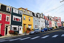 Some houses in St. John's are painted in bright colours