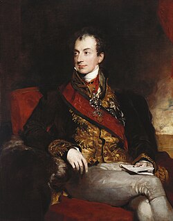 Architect of the Congress System, Prince von Metternich, chancellor of the Austrian Empire from 1821 until the Revolution in 1848. Painting by Lawrence (1815)