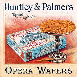 Advertising for Huntley & Palmers wafers c. 1890