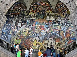 Diego Rivera's mural depicting Mexico's history at the National Palace in Mexico City