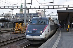 A TGV-Reseau Lacroix with number 549 at the Luxembourg station