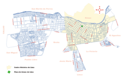 Detailed map featuring important avenues.