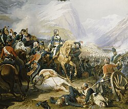 The Battle of Rivoli by Philippoteaux. Bonaparte defeating the Austrians at the Battle of Rivoli in 1797