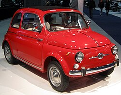 The Fiat 500, launched in 1957, is considered a symbol of Italy's economic miracle.[244]