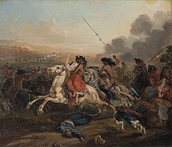 Mapuches during a malón raid.