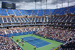 Arthur Ashe stadium in 2010, before the retractable roof was added.