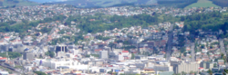 Dunedin Town Belt flanks the hills above the central city