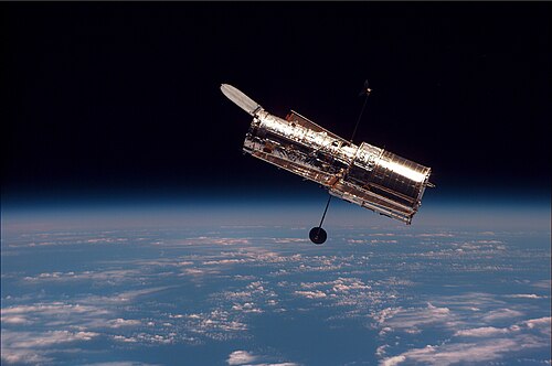 The Hubble Space Telescope in Earth's orbit