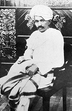 Gandhi at the time of the Kheda Satyagraha, 1918