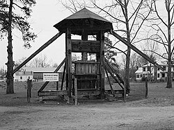 Cotton press from the Norfleet Plantation, now relocated to Tarboro, North Carolina
