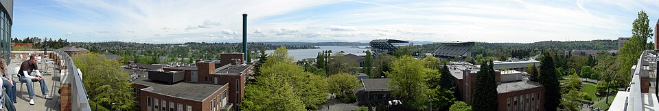 UW Power Plant Shown in panoramic view of East Campus