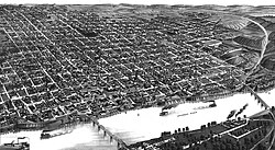 Perspective map of the city of Little Rock, 1887