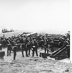 Prussian artillery during the siege