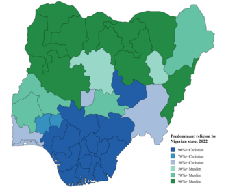 Predominant religion by Nigerian state according to the 2022 Afrobarometer survey