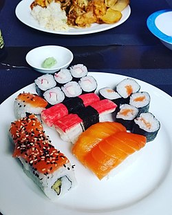 Sushi in restaurant in Vienna, Austria