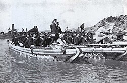 Japanese troops landing on Nampo during the First Sino-Japanese War