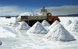Salt production at the salar