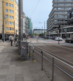 Main interchange station Rathaus in the city center.