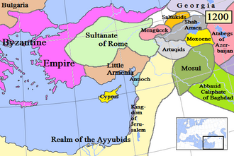 Little Armenia and its surrounding states in 1200.